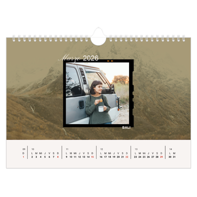 Calendario A4 horizontal — Pasión por la aventura [Marzo]