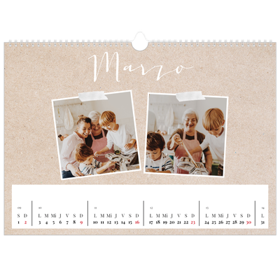 Calendario A3 horizontal — Calendario scrapbook [Marzo]