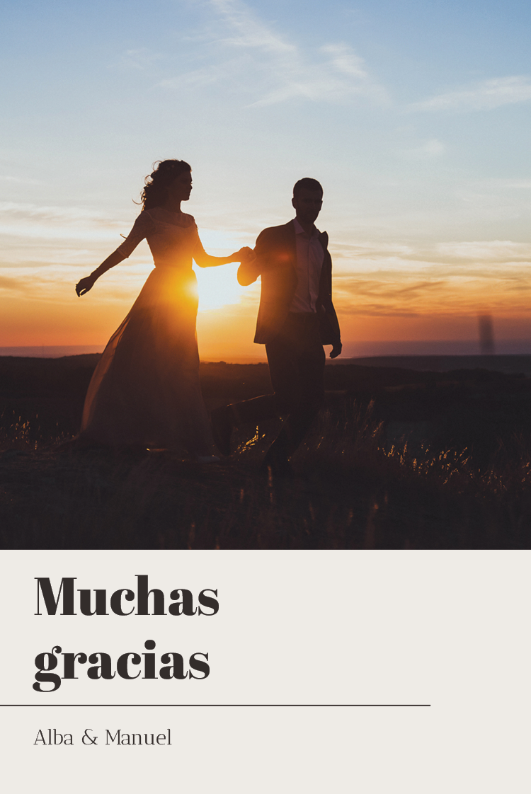 Tarjetas de agradecimiento — Place de nombre vertical