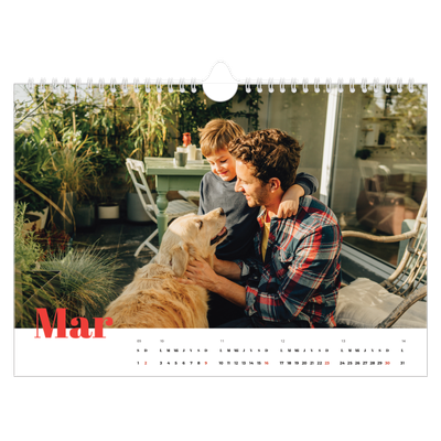 Calendario A4 horizontal — Un año genial [Marzo]