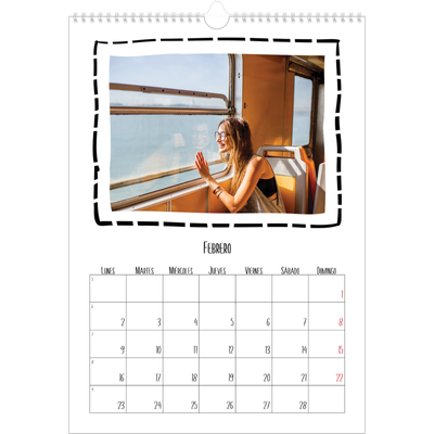 Calendarios A3 — Momentos en retro [Febrero]