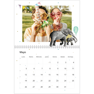 Calendario personalizado doble A4 — Animales de acuarela [portada]