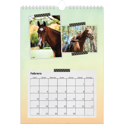 Calendario personalizado A4 — Cinta adhesiva craft [Febrero]