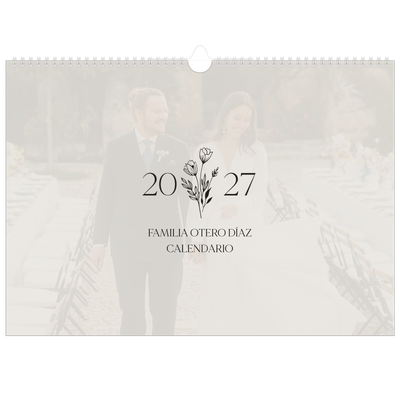 Calendario A3 horizontal — Iniciales en flor [portada]