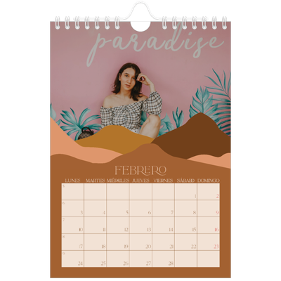 Calendario personalizado A5 — Montañas neutrales [Febrero]