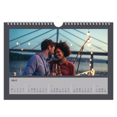 Calendario A4 horizontal — Colorea mi mundo [Abril]