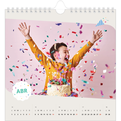 Calendarios Cuadrados — Cumpleaños icónico [Abril]