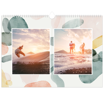 Calendario A3 horizontal — Manchas de acuarela [portada]
