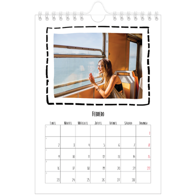 Calendario personalizado A5 — Momentos en retro [Febrero]