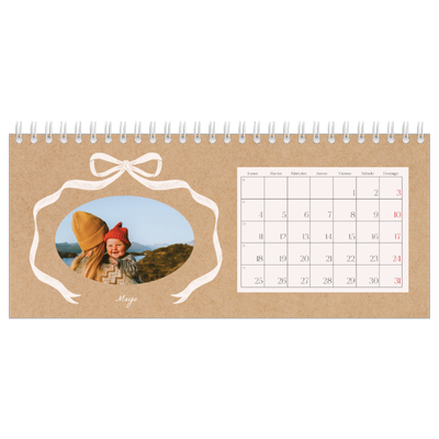 Calendarios de mesa — Papel kraft y lazo [portada]
