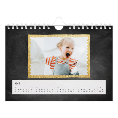 Calendario personalizado A5 — Marcos de purpurina [Abril]