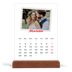 Calendario de mesa con base de madera - vertical  — Firmado en carmín [Marzo]