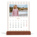 Calendario de mesa con base de madera - vertical  — Letras y rayas [Febrero]