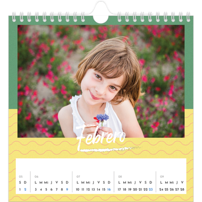 Calendarios Cuadrados — Color y patrón [Febrero]