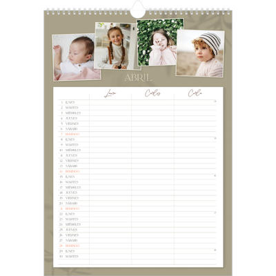 Planificador familiar A3 — Planificador familiar En la tierra - Familia de 3 [Abril]