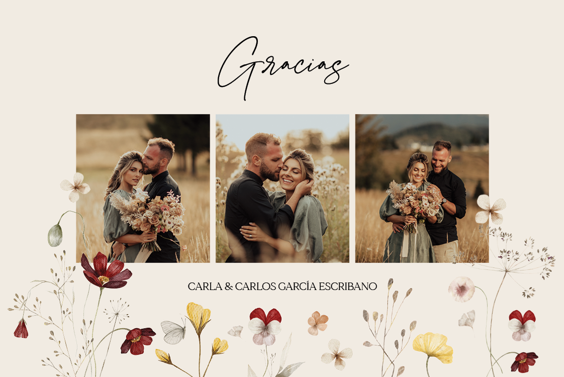 Tarjetas de agradecimiento — Nupcias naturales