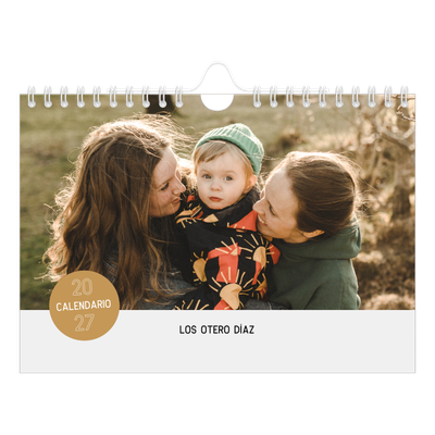 Calendario personalizado A5 — Pegatina de foto [portada]