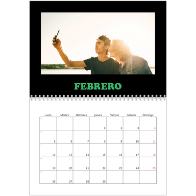Calendario personalizado doble A4 — Tipo divertido [Febrero]