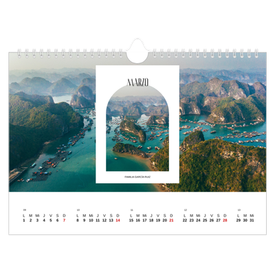 Calendario A4 horizontal — El arco abierto [Marzo]