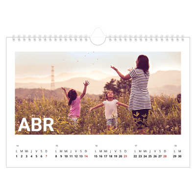 Calendario A4 horizontal — El gran mes [Abril]