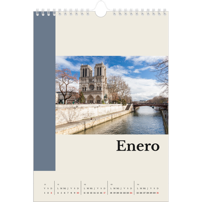 Calendario personalizado A4 — Lugares del mundo [Enero]