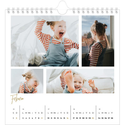 Calendarios Cuadrados — Texto en garabatos [Febrero]