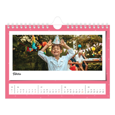 Calendario personalizado A5 — Instantáneas pop de colores [Febrero]