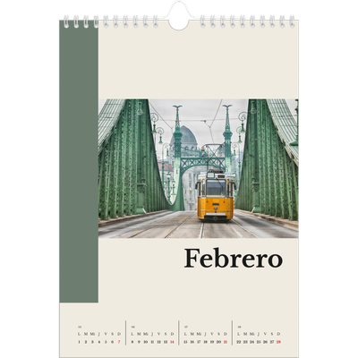 Calendario personalizado A4 — Lugares del mundo [Febrero]