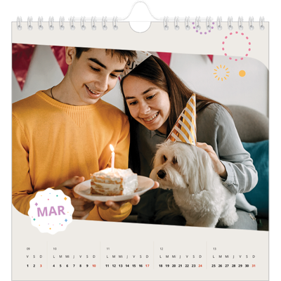 Calendarios Cuadrados — Cumpleaños icónico [Marzo]