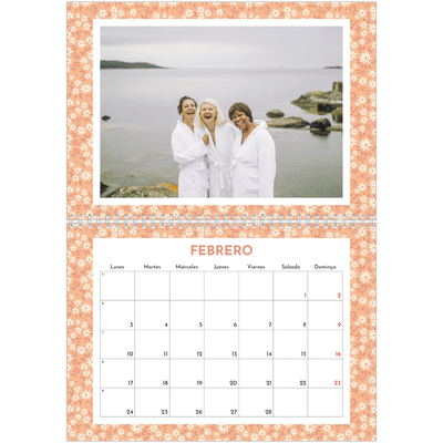 Calendario personalizado doble A4 — Floreciendo [Febrero]