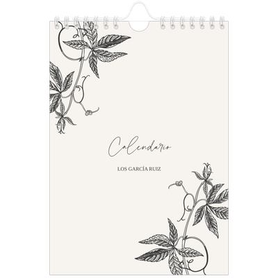 Calendario personalizado A5 — Tinta y hiedra [portada]