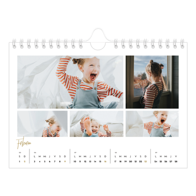 Calendario personalizado A5 — Texto en garabatos [Febrero]