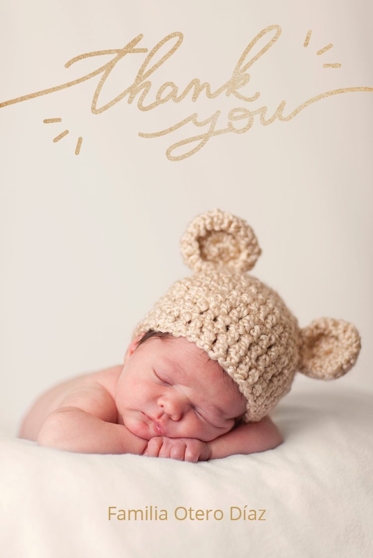 Tarjetas de agradecimiento — Escritura dorada