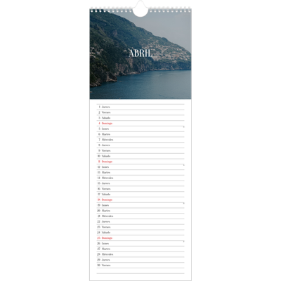 Calendario de cocina  — Escapada infinita [Abril]