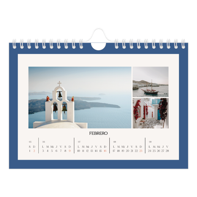 Calendario personalizado A5 — Colores clásicos [Febrero]
