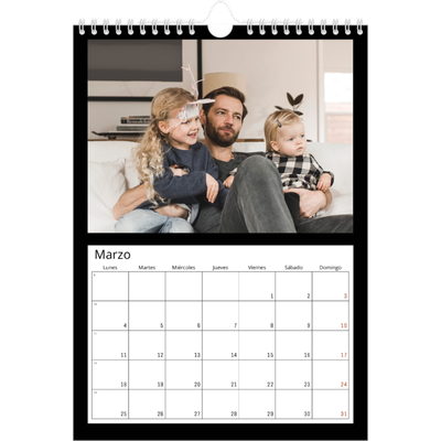 Calendario personalizado A4 — Margen negro [Marzo]