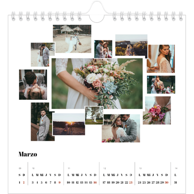 Calendarios Cuadrados — Formas de collage [Marzo]