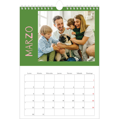 Calendario personalizado A4 — Divertido y colorido [Marzo]