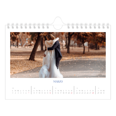 Calendario personalizado A5 — Clásico cobalto [Marzo]
