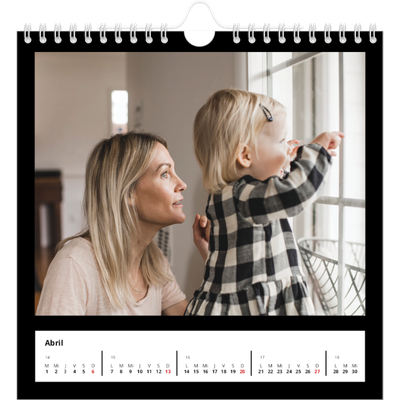 Calendarios Cuadrados — Margen negro [Abril]