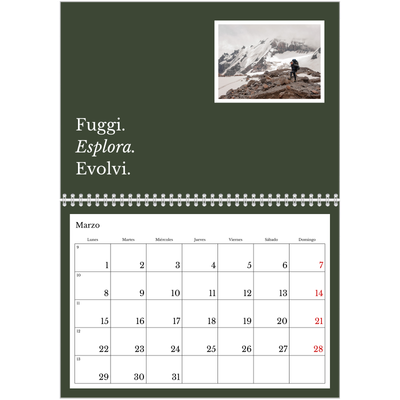Calendario personalizado doble A4 — Tierra editorial [Marzo]