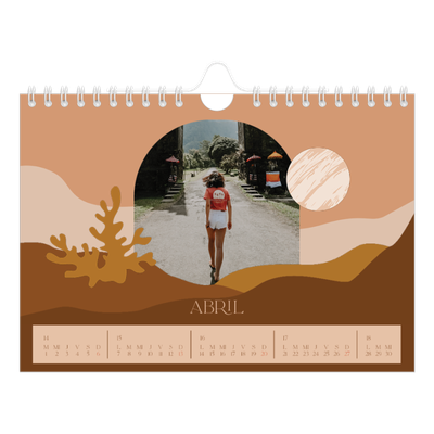 Calendario personalizado A5 — Montañas neutrales [Abril]