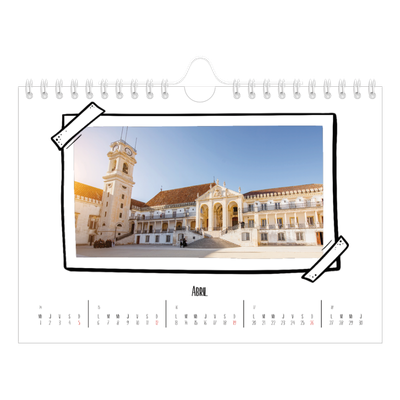 Calendario personalizado A5 — Momentos en retro [Abril]