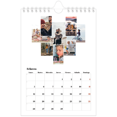 Calendario personalizado A5 — Formas de collage [Febrero]
