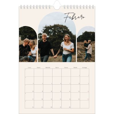 Calendario personalizado A4 — Arco de recuerdos [Febrero]