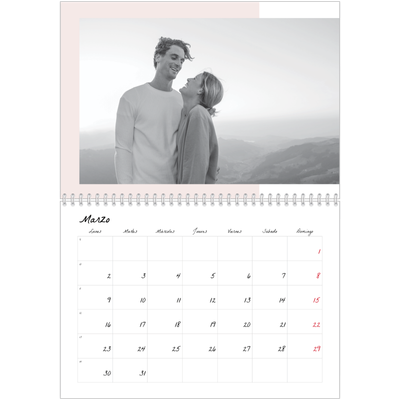 Calendario personalizado doble A4 — Pantallas de color [Marzo]