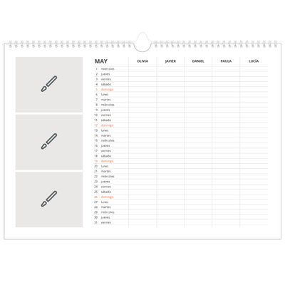 Planificador A3 horizontal — Diseña tu producto - Familia de 5 [portada]