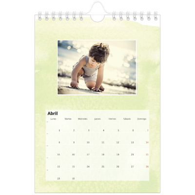 Calendario personalizado A5 — Fondos de acuarela [Abril]