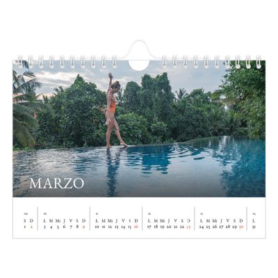 Calendario personalizado A5 — Serif sencillo [Marzo]