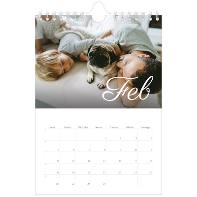 Calendario personalizado A5 — Mes escrito a mano [Febrero]